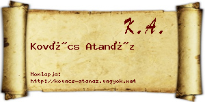 Kovács Atanáz névjegykártya
