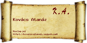 Kovács Atanáz névjegykártya