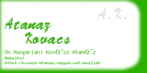 atanaz kovacs business card